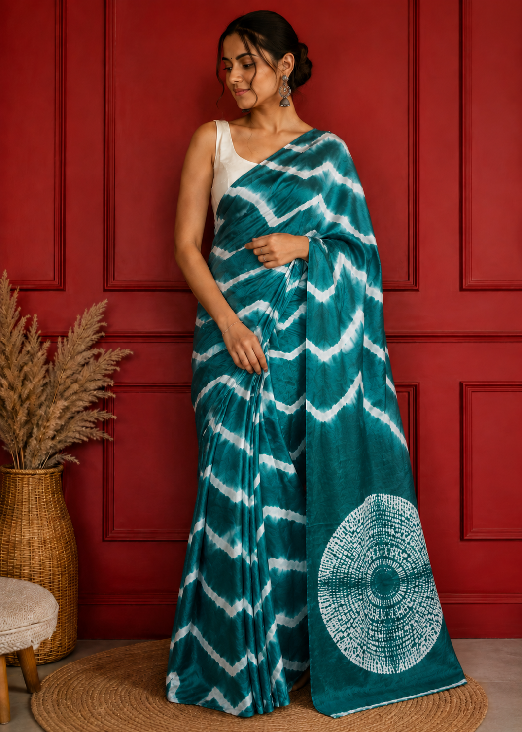 Bottle Green Shibori Leheriya
