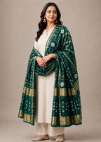Bottle Green Ghatchola Dupatta