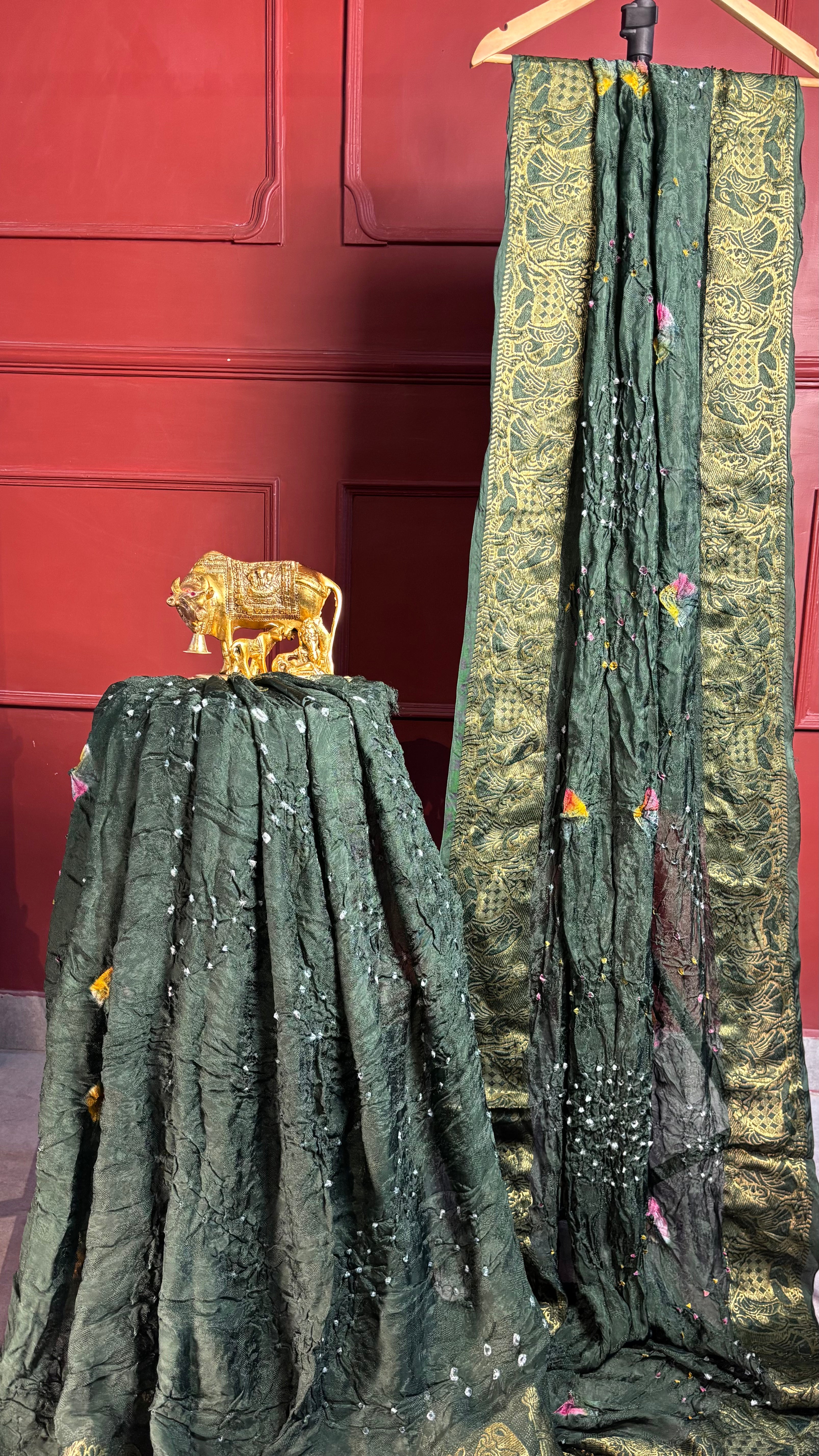 Bottle Green Royal Wedding Saree