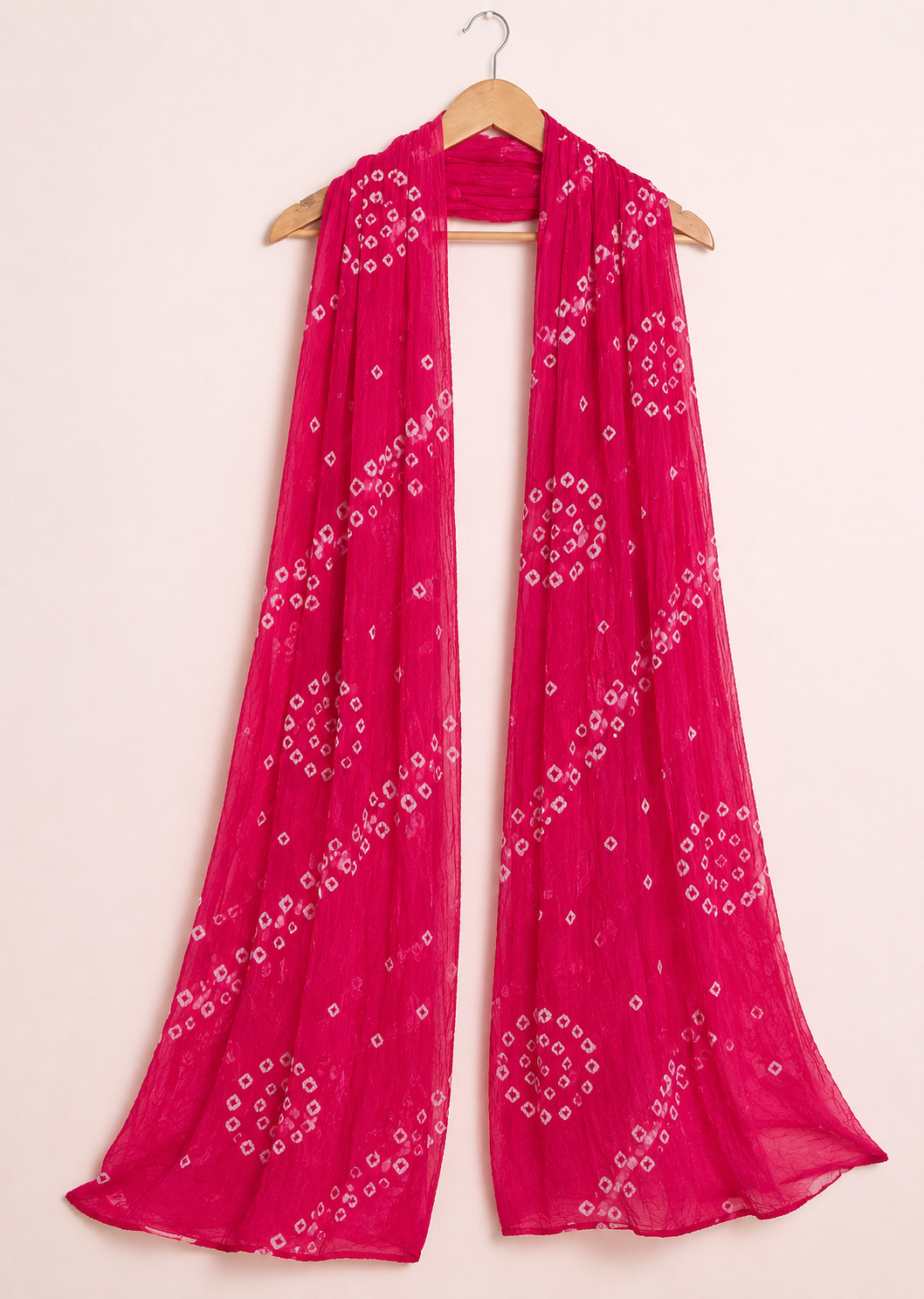 Carrot Pink Bandhani Dupatta