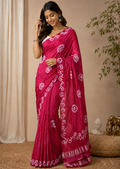 Red Zari Bandhani Saree