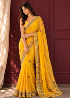 Yellow Royal Wedding Saree