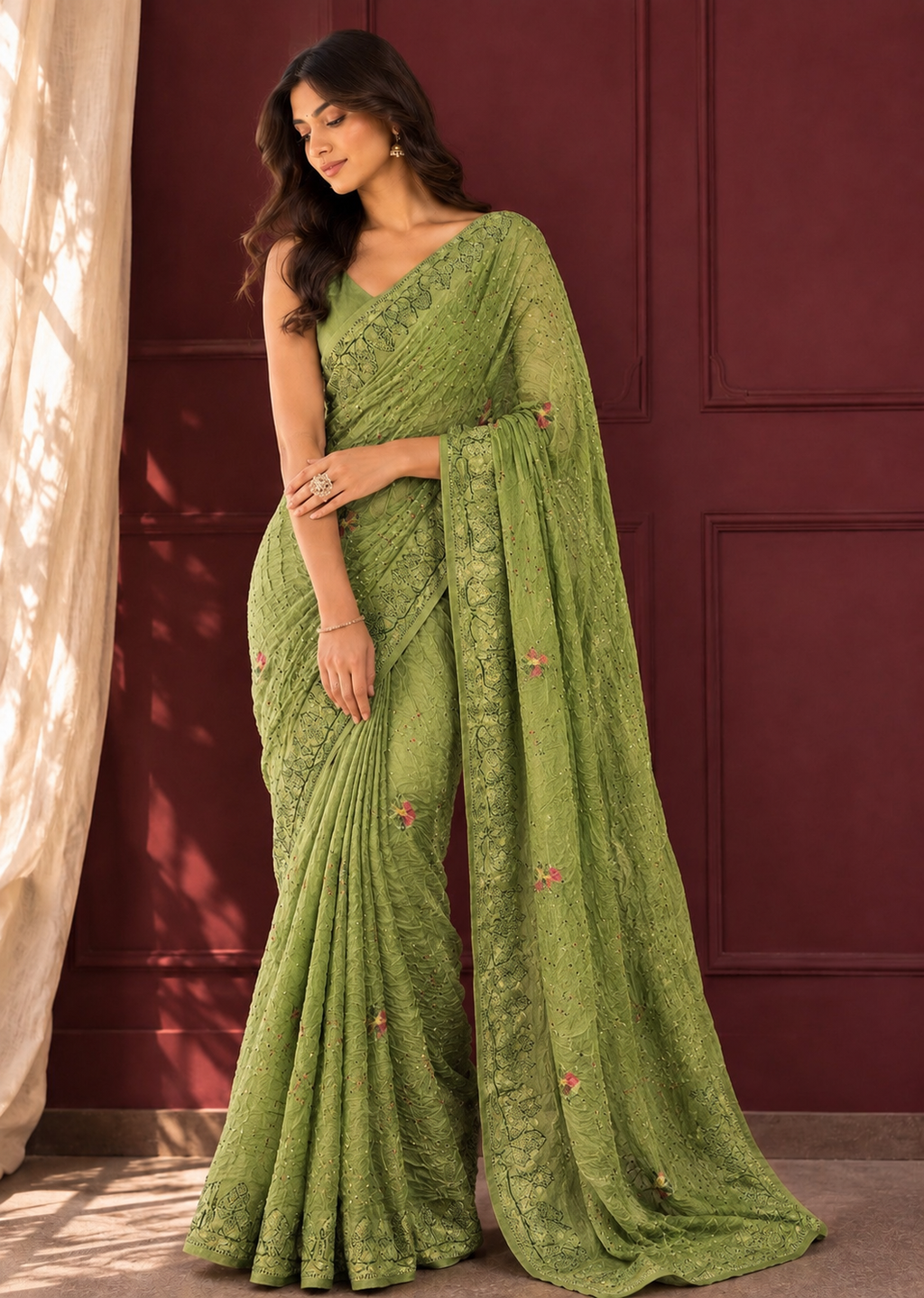 Mehendi Green Royal Wedding Saree