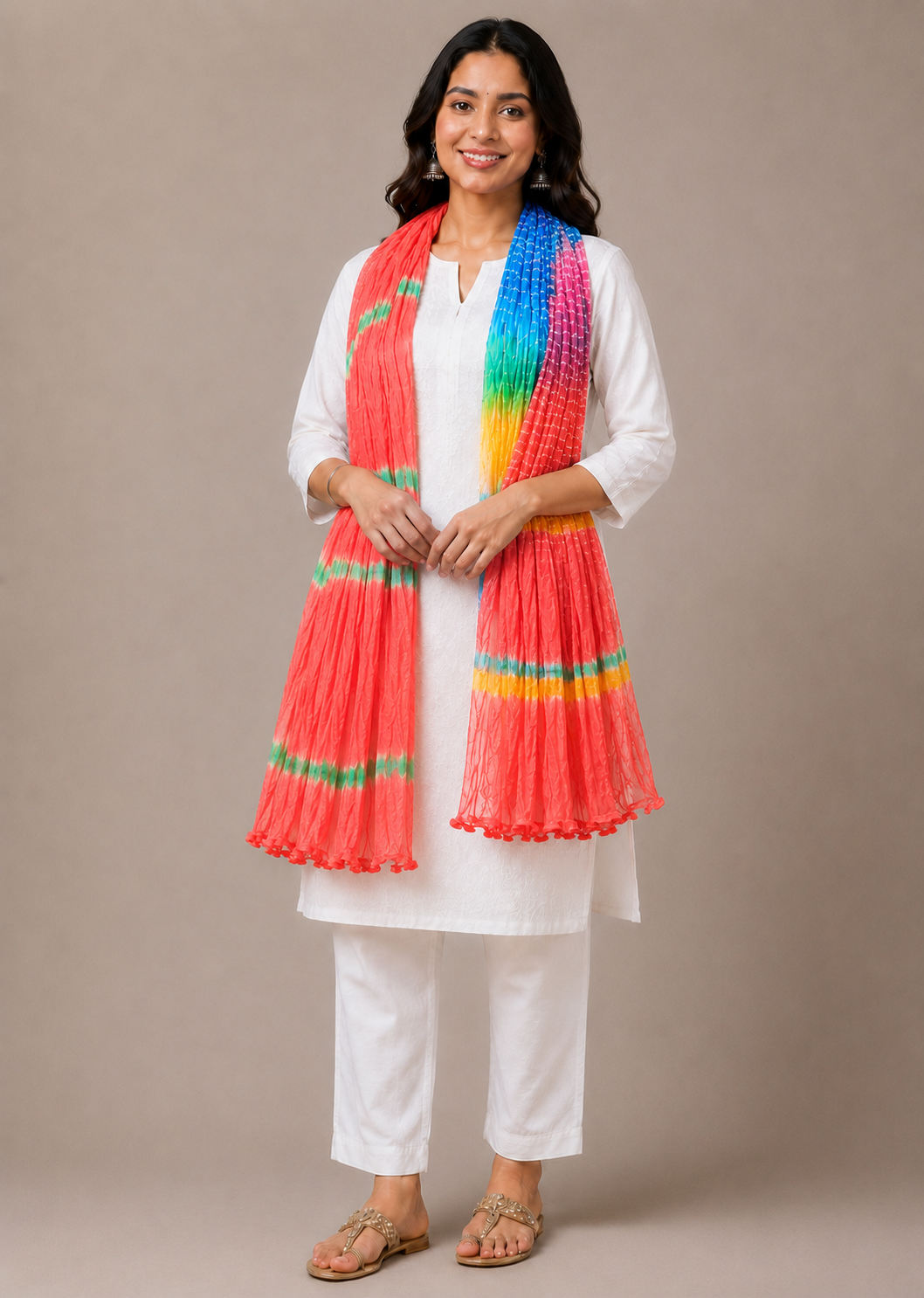 Multi Color Marble Multi Dupatta