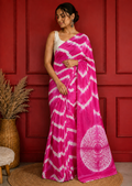 Hot Pink Shibori Leheriya