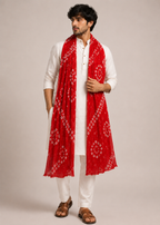 Maroon Bandhani Dupatta