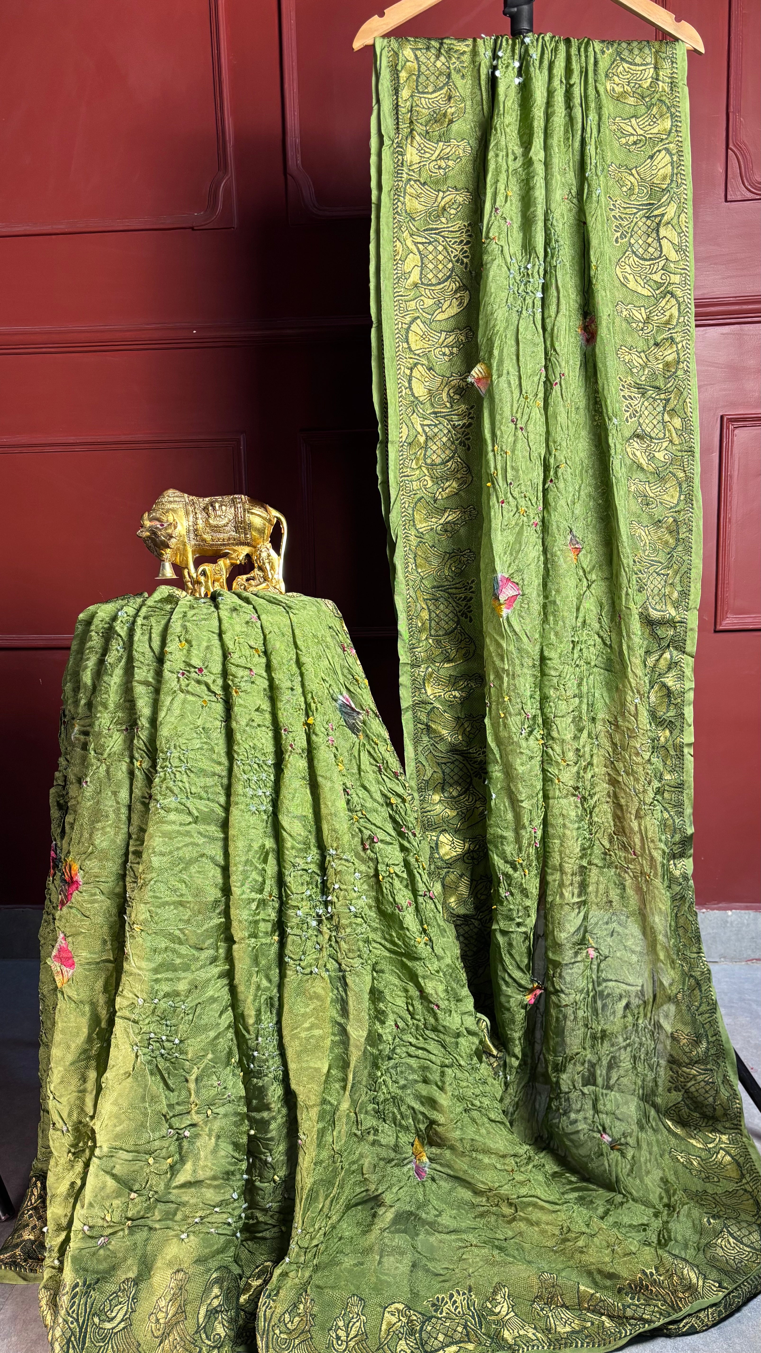 Mehendi Green Royal Wedding Saree