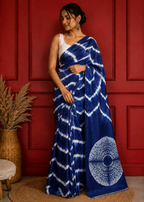 Navy Blue Shibori Leheriya
