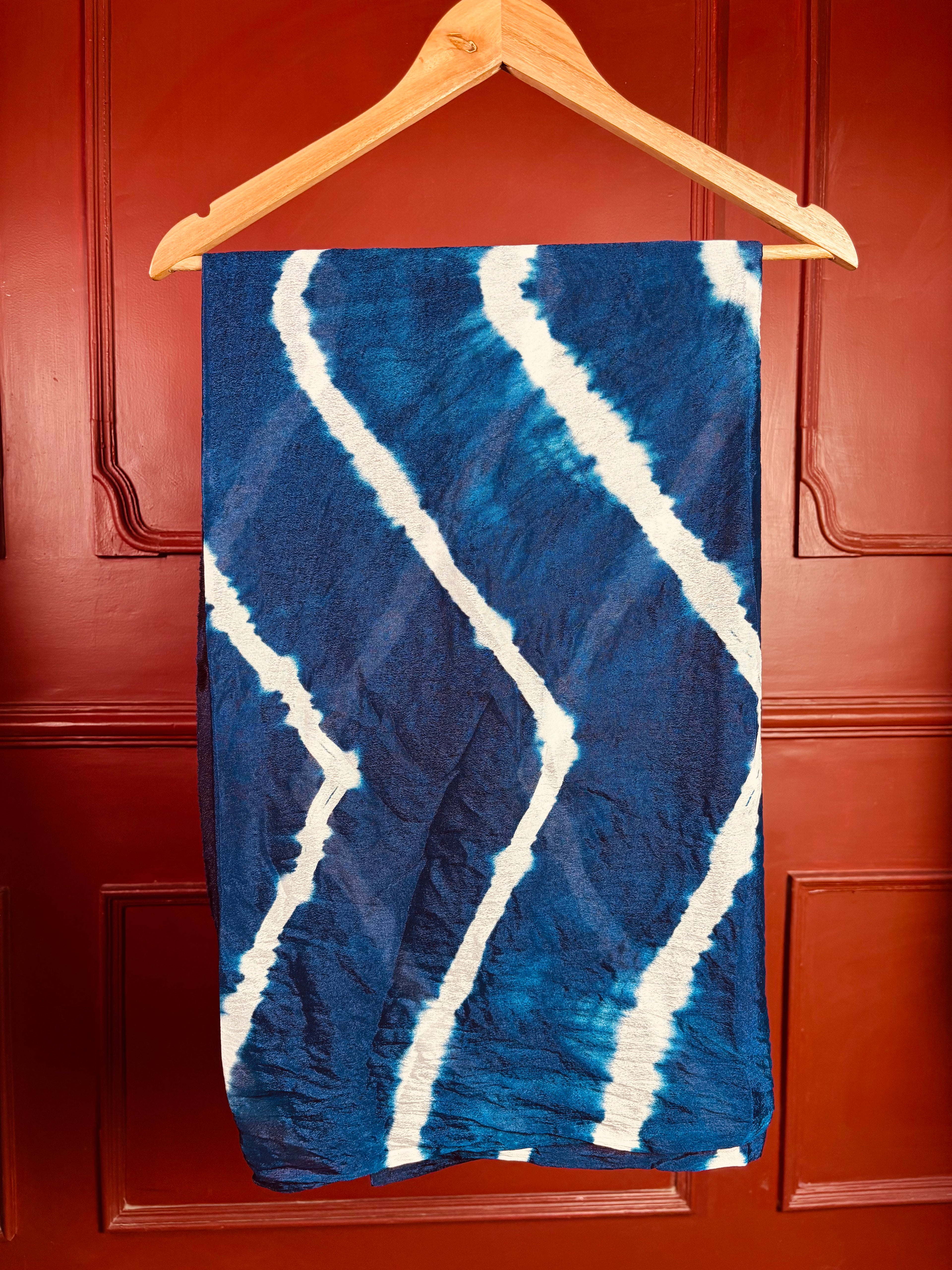 Navy Blue Shibori Leheriya