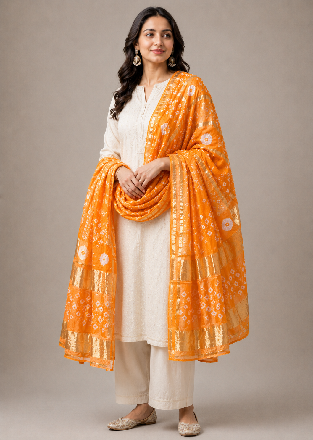 Peach Ghatchola Dupatta