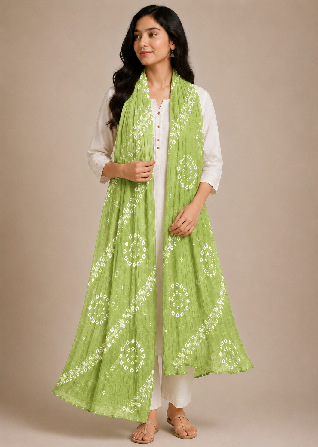 Pista Green Bandhani Dupatta