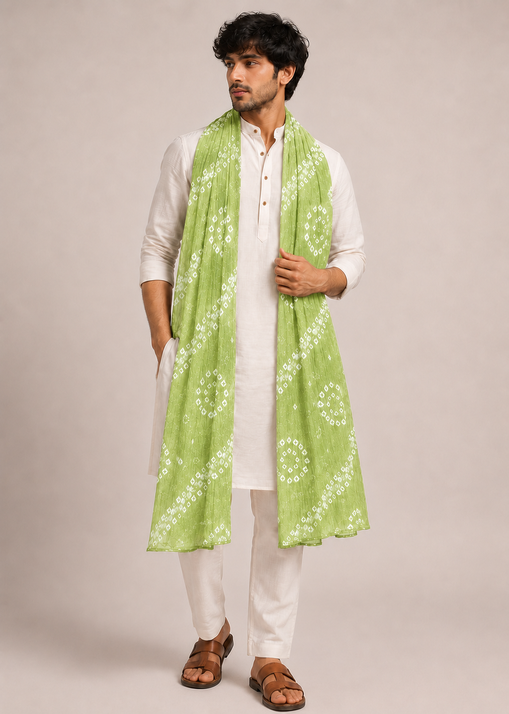 Pista Green Bandhani Dupatta
