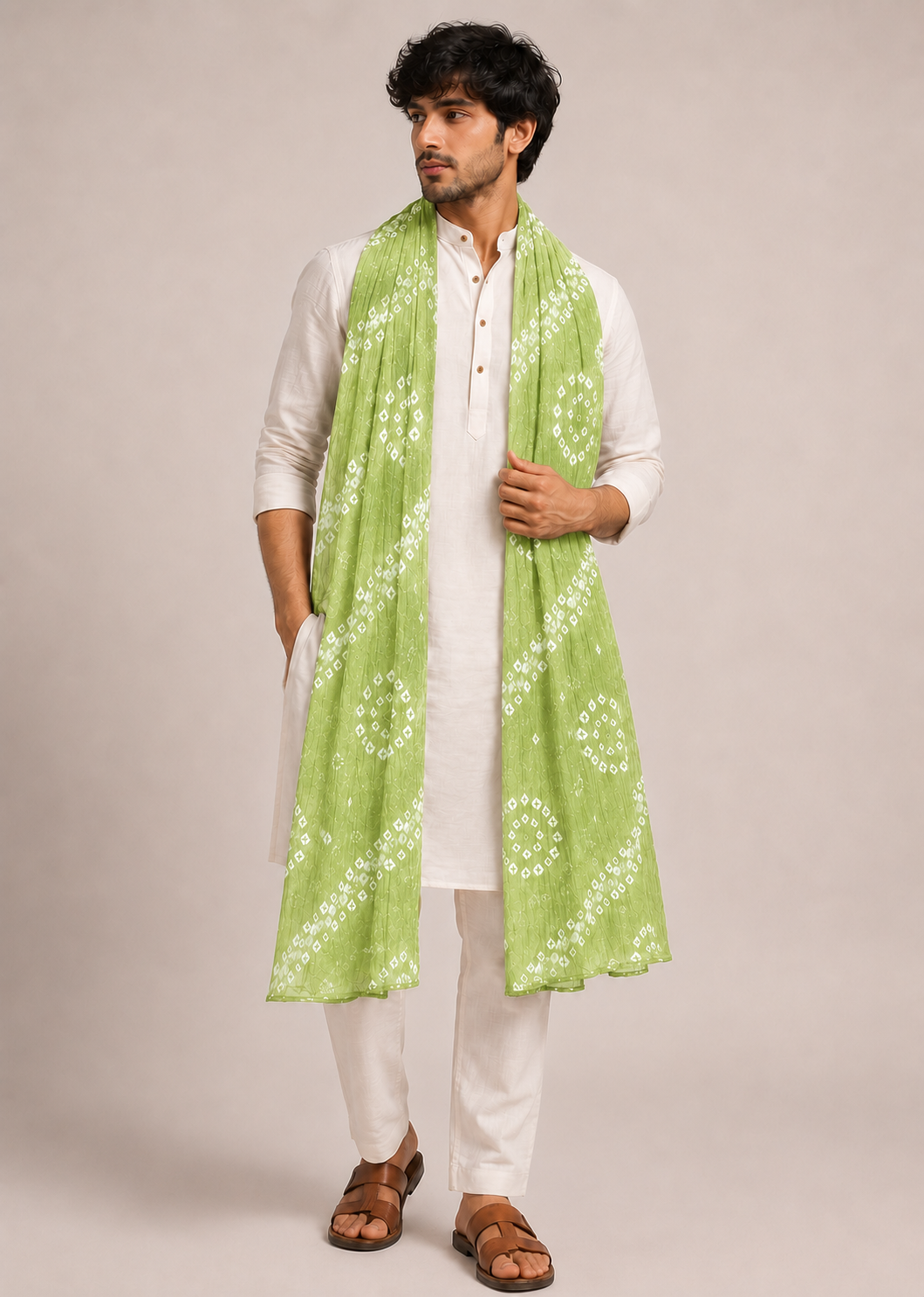 Pista Green Bandhani Dupatta