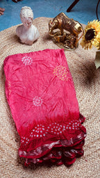 Red Zari Bandhani Saree