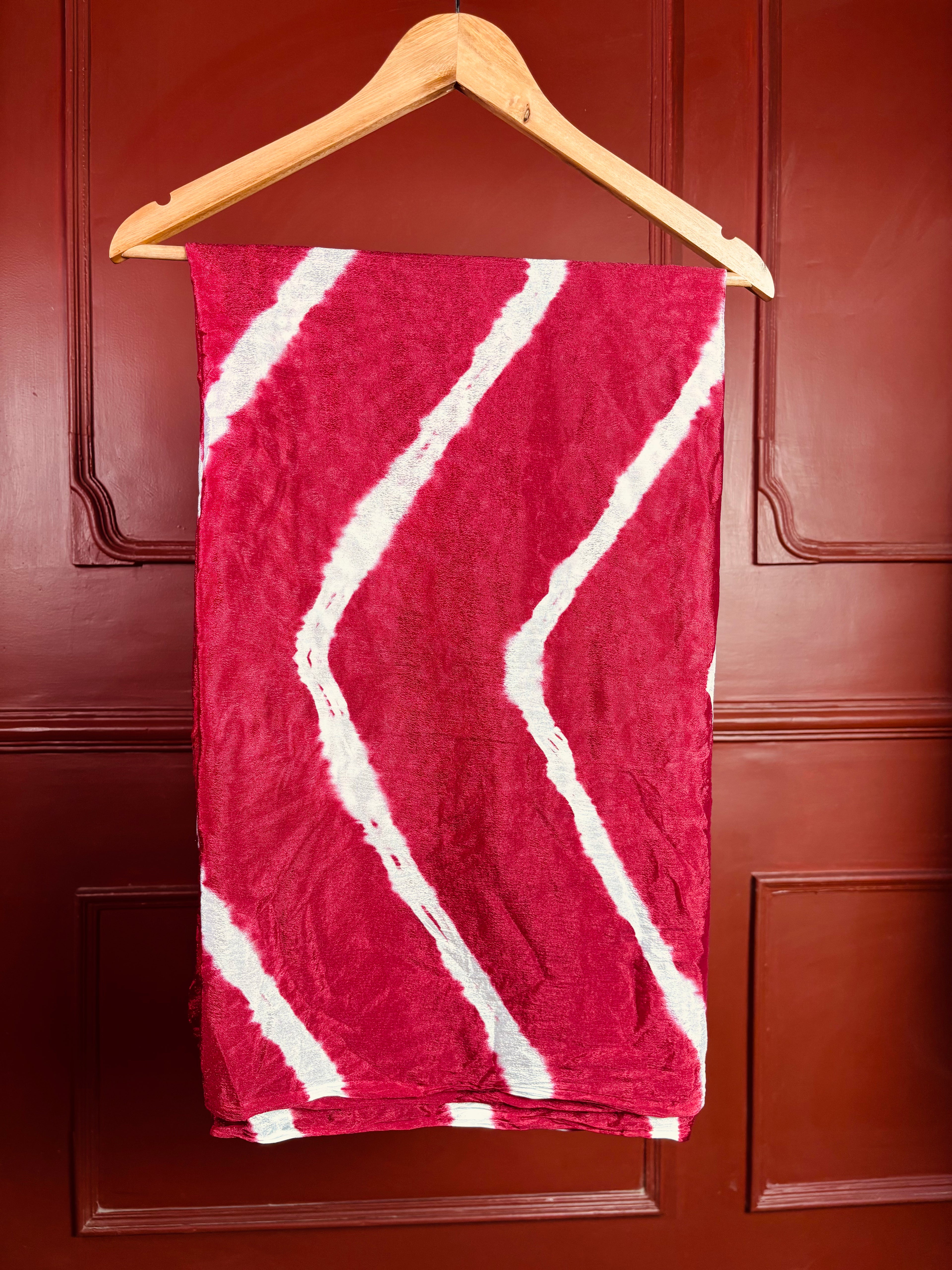 Maroon Shibori Leheriya