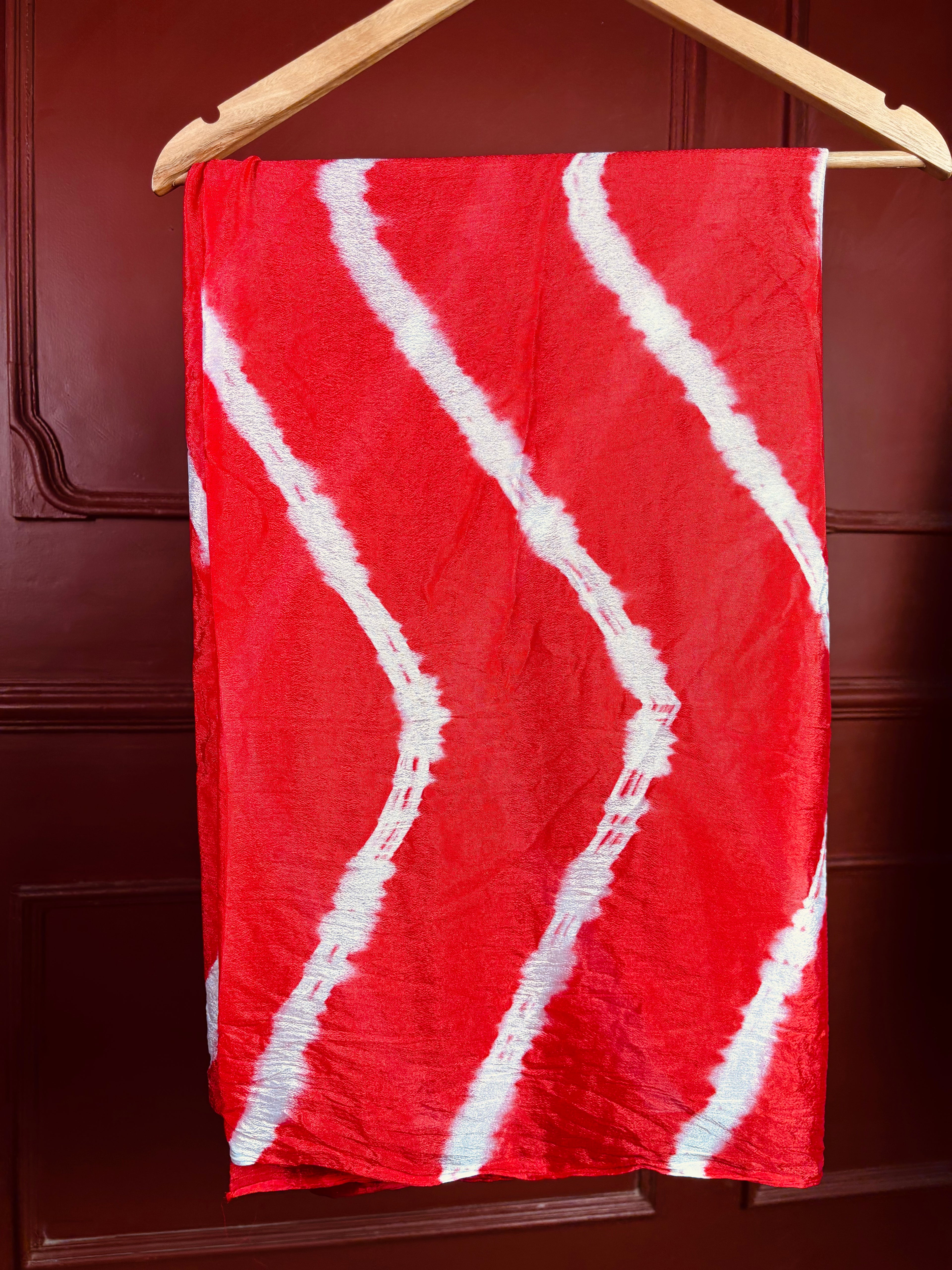 Red Shibori Leheriya