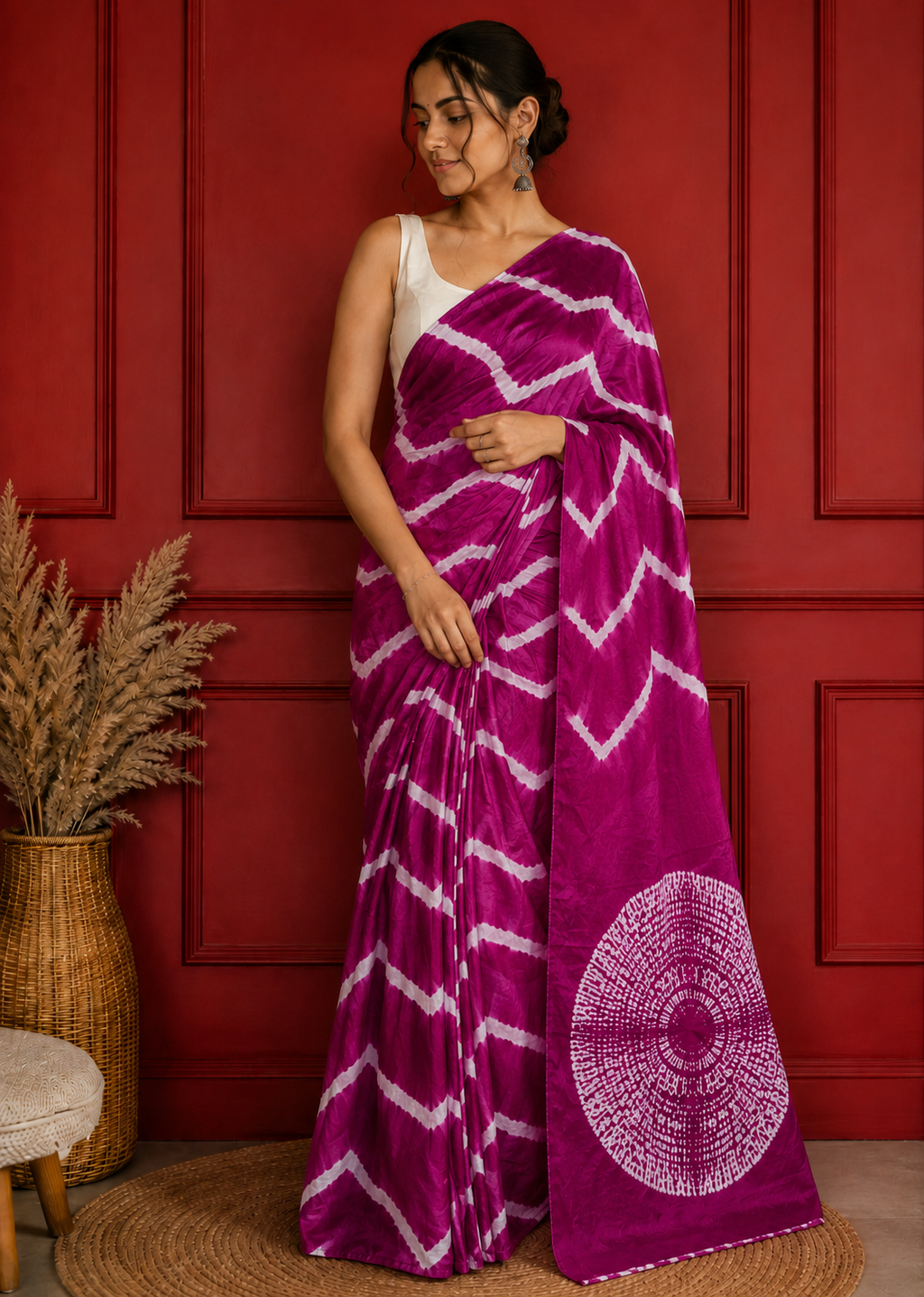 Wine Shibori Leheriya